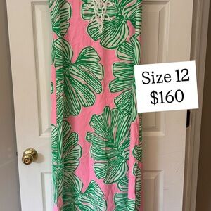 Lilly Pulitzer Pink and Green Maxi Dress